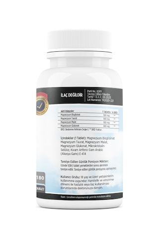 Flx Magnesium Bisglisinat Malat Taurat Glukonat 180 Tablet