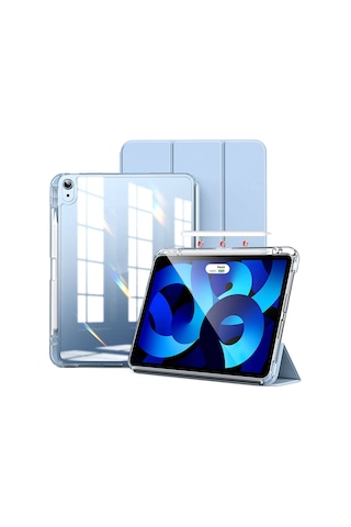 Noktaks - Apple Uyumlu iPad Air 11 M2 2024 A2902-a2903-a2904 - Kılıf Magnetik Ayrılan Airbagli Sliding Kılıf - Gri