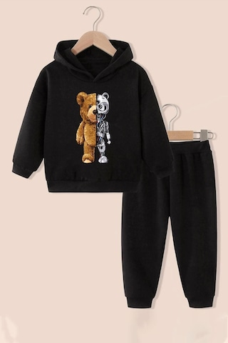 Uyguntarz Çocuk Boys Bear Eşofman Takımı Siyah