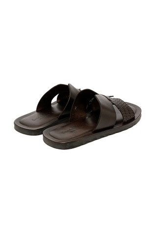 The Sandals Factory Dark Brown Sandalet Erkek M7896 The Sandals Factory Leather Upper Sandals Dark Brown