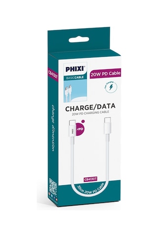 Phixi CB4130T Basic Type-C To Type-C USB Şarj Kablosu 30 CM