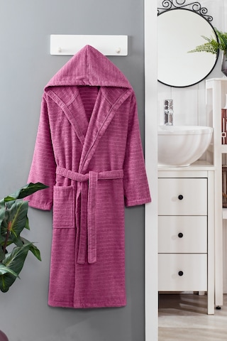Formeya Pamuklu Kapüşonlu Bornoz Unisex Bornoz MÜRDÜM