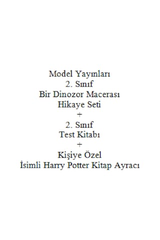 2. Sınıf Hikaye Kitabı Seti Model Yayınları Bir Dinozor Macerası + 2. Sınıf Test Kitabı + Kişiye Özel İsimli Harry Potter Kitap Ayracı