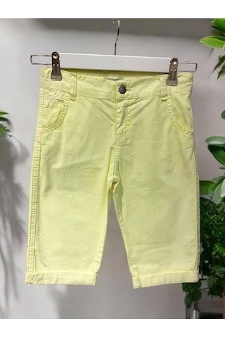 Zekids Erkek Çocuk Dokuma Kapri Şort-10726 Sarı