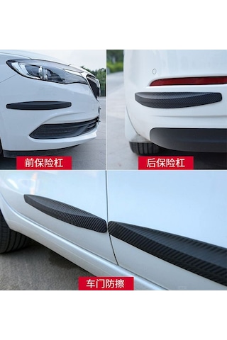 5d Karbon Esnek Tampon Koruma Bandı Tampon Koruyucu Şerit Yumuşak Bant 2'li Paket Siyah Karbon