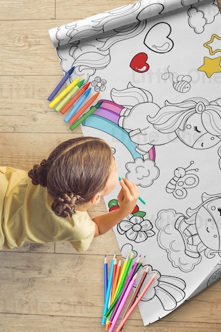 Melolisa Unicorn - Tek Boynuzlu At Aktivite Rulo Boyama Kağıdı - 62 Cm X 2.5 Metre Dev Rulo