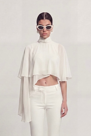 Holly Lolly Pelerin Model Bena Bluz Beyaz