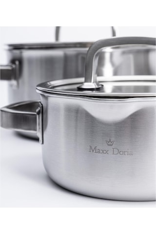 Maxx Doria Steel Forge 8 Parça Tencere Takımı Pa3028 Metalik