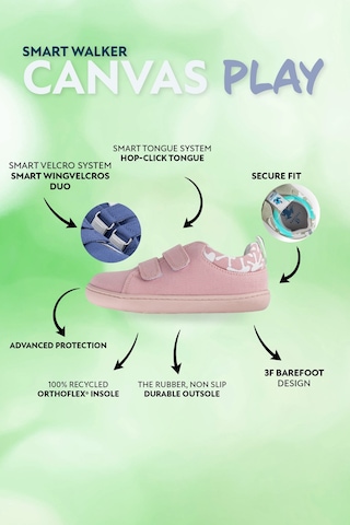 Smart Walker Canvas Play Eco Pembe Barefoot Çocuk Ayakkabı