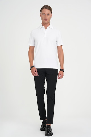 Efor Slim Fit Polo Yaka Modal Fitilli Kısa Kol Beyaz Tişört Ts 904 Beyaz