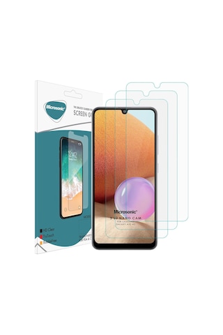 Samsung Galaxy A32 4g Screen Protector Nano Glass Cam Ekran Koruyucu 3'lü Paket Galaxy A32 4g İle Uyumlu Ekran Koruy
