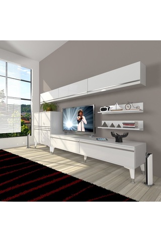 Decoraktiv Eko 8 Mdf Std Silver Tv Ünitesi Tv Sehpası Beyaz