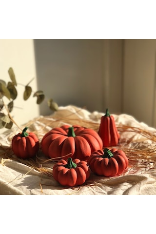 Thiramis Homeconcept Dekoratif Turuncu Balkabağı Seti 5'li