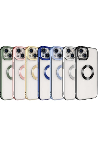 Apple Uyumlu iPhone 13 Kılıf Kamera Korumalı Logo Gösteren Zore Omega Kapak Lila