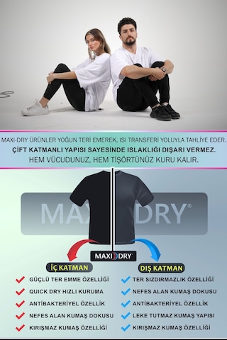 Maxi-dry 3'lü Aşırı Terleme Önleyici Erkek Atlet, Çift Katmanlı, Islaklık Sızdırmaz, Nefes Alabilen Iç Giyim Siyah