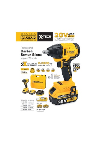 Sgs 5502 20V 2Ah Çift Akülü Somun Sıkma