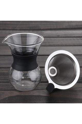 Ücretsiz Kargo + Flaş Fırsat 200ml 400ml Klasik Cam Kahve Makinesi Çelik Filtreli Kahve Makinesinin Üzerine Dökün Yeni