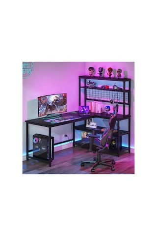8912 160 Cm Oyuncu Masası Çalışma Masası Bilgisayar Masası Ders Laptop Siyah 120x60
