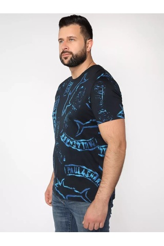 Paul Shark Pamuklu Düz Renkli Baskılı Tişört. 332815647 Mavi