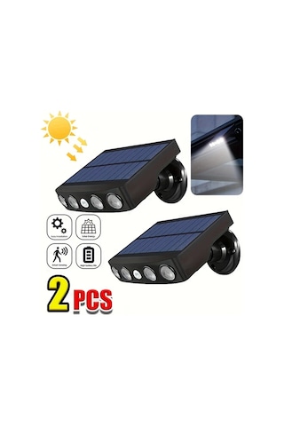 Xuweiwei 2 Adet Güneş Sensörlü Dış Aydınlatma Bahçe Balkon Patio İçin Enerji Tasarruflu Lityum Pilli Uzun Ömürlü Sel Işıkları