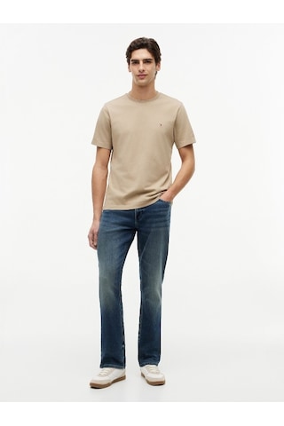 Tommy Hilfiger Ess Seasonal Reg Fıt Solıd Tee Erkek Bej T-shirt - Mw0mw39995