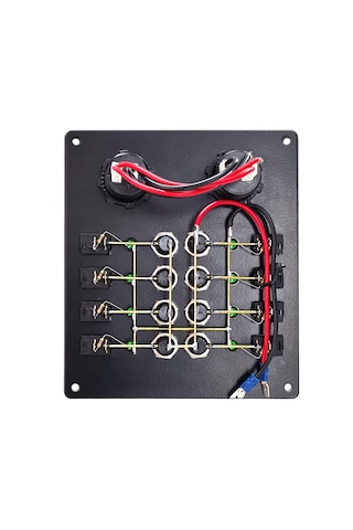 Goldsea 8'Li 12- 24 V Şarj Voltmetre Soketli Sigorta Paneli