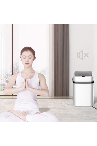 1 Bilgisayar Kapaklı Çöp Kutusu Kapaklı Çöp Tenekesi Akıllı Çöp Beyaz