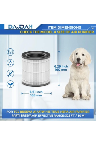 Tcl Breeva A1 Hava Temizleyici İçin Breeva A1 Filtre Değiştirme Filtresi, True Hepa H13 Breeva A1f Ve Breeva A1/a1w İ Çok Renkli