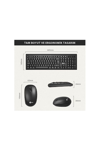 Lecoo Kw200 Kablosuz Klavye Mouse Seti  Optik