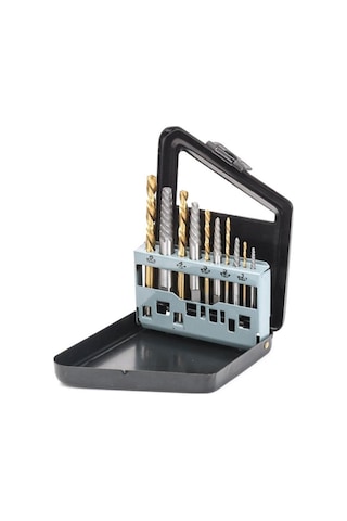 Neevoyu 10'lu Set: Hss Materyal Tornavida Çıkarıcı Ve Delme Uçları, Siyah Kutuda, Metal Vida Tamiri Araçları