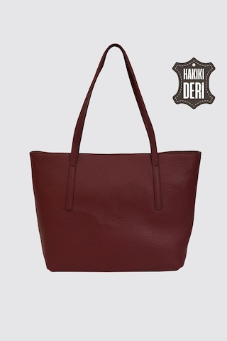 Hakiki Deri Kadın Omuz Çantası Bordo Smr6425 Bordo