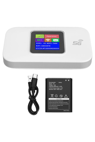 Onezero M5 4g Lte Taşınabilir Mobil Wifi Modem Router Lcd Ekranlı, 300 Mbps Yüksek Hızlı, 3000 Mah Bataryalı Şarj Edilebilir Cep Wi-fi 10 Cihaza Kadar Destek