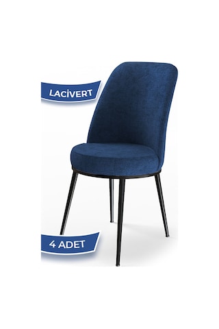 Canisa Concept Dexa Serisi Lacivert Renk 4 Adet Sandalye, Renk Lacivert, Ayaklar Siyah Lajivert