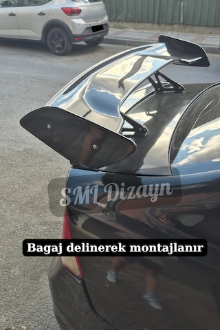 Honda Civic Fd6 Yüksek Spoiler Gt Spoyler Kanat Parlak Siyah