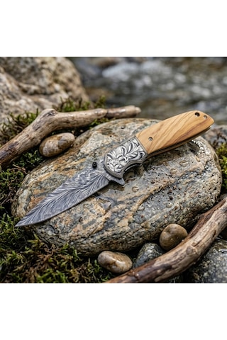 Knivox Sibirya Company Cm77 Taktik Edc Çakı - Paslanmaz Çelik Ergonomik Kabze Kamp Bıçağı Kahverengi