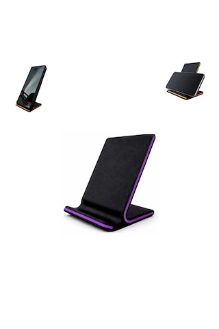 Özel Üretim Telefon Standı Telefon Tutucu Masaüstü Vb. İçin Özel Tasarım Ebat: 10,3 Cm X 6,9 Cm X 7 Cm Siyah - Lila