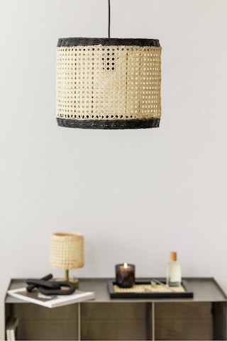 Modern İskandinav Hazeran & Rattan Avize Siyah