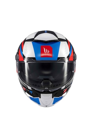 Mt Helmets Thunder 4 Sv Lumience A7 Kapalı Kask Beyaz - Mavi - Kırmızı