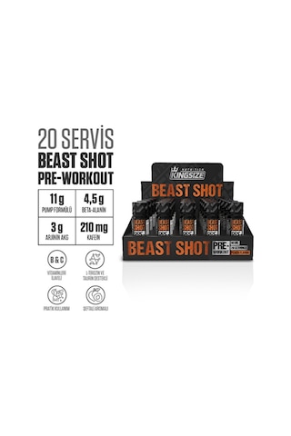 Kingsize Nutrition Beast Shot Pre-workout 60 Ml 20 Adet - Şeftali