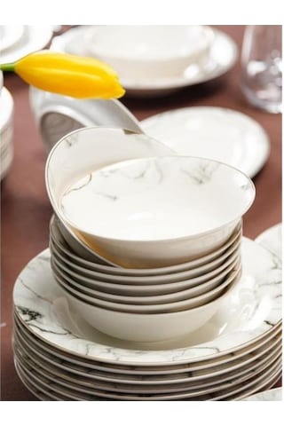 Maxx Doria Sky Marble 12 Kişilik 58 Parça Yemek Takımı Pa2073 Beyaz