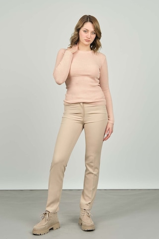 Fashion Friends Kadın Fitilli Bisiklet Yaka Kazak 23k0290k1 Pudra