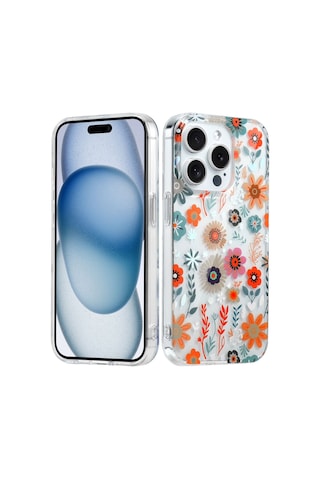 Apple iPhone Uyumlu 16 Pro Kılıf Solmayan Imd Baskı Desenli, Şeffaf Tpu+pc Botanik Kapak