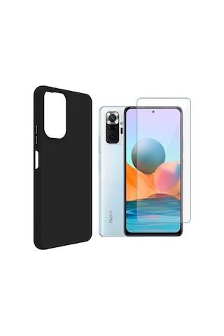 Xiaomi Redmi Note 10 Pro Uyumlu Kılıf Esnek Silikon Telefon Kılıfı Ve Temperli Cam Ekran Koruyucu