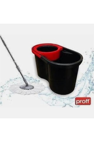 Turbo Star Black Microfiber Döner Başlıklı Temizlik Seti Büyük Boy Mop 13 Lt.