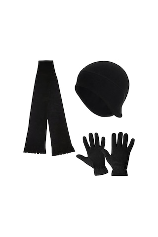 Erkek Kışlık Termal Polar Eldiven - Kulaklıklı Bere - Atkı 3'lü Set