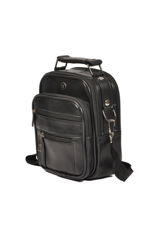 Praff Leather Siyah Hakiki Deri Çok Bölmeli Erkek Portfoy El Çanta Pc-004 Küçük Boy