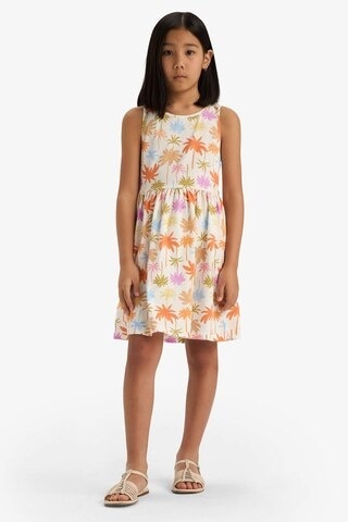 DeFacto Kız Çocuk Bisiklet Yaka Çiçek Desenli Kolsuz Yazlık Elbise B4338A825SMER235