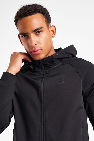 Lescon 25ntes001117 Erkek Fermuarlı Kapşonlu Sweatshirt Siyah