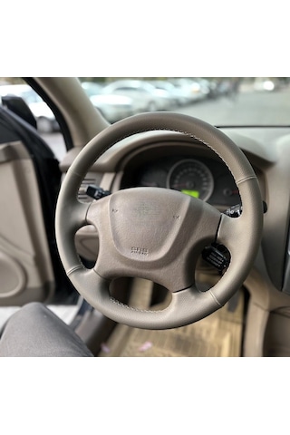Hyundai Tucson 2006-2014 Araca Özel Direksiyon Kılıfı Haki Krem D Çok Renkli