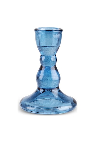 Karaca Marine Cam Şamdan Mavi 6,5x6,5x9 cm